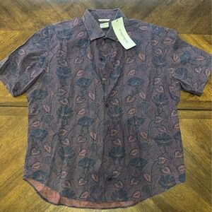 Culturata Tailored Fit Short Sleeve Button Up Shirt Mens XL Made in Italy |J1